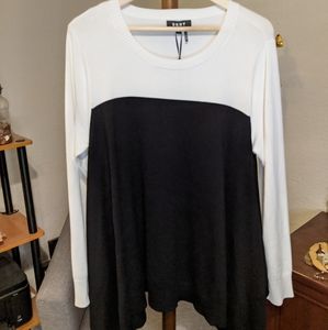 DKNY Long Black and White Sweater